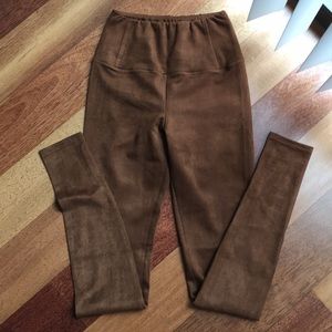 Dark tan suede  like leggings from Wilfred